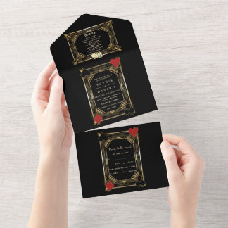Glam Gatsby Art Deco Poker Casino All In One Einladung