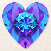 Glam Gemstone Heart Untersetzer Set