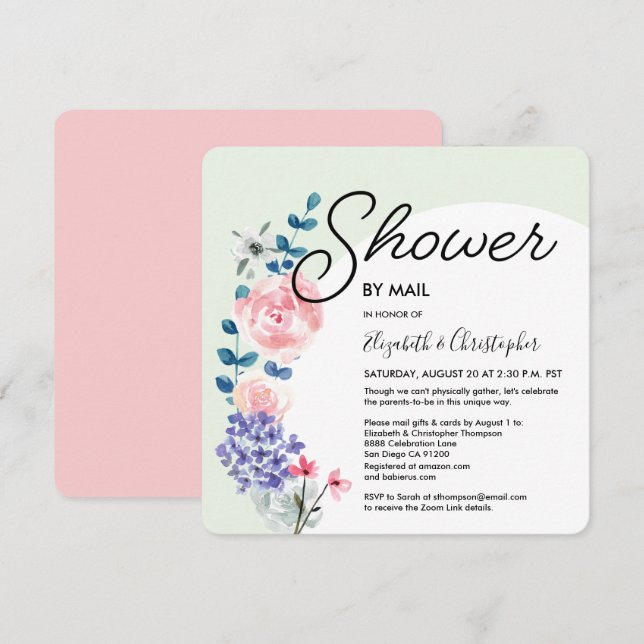 Glam Gender Neutral Whimsical Baby Dusche per E-Ma Einladung (Vorne/Hinten)