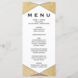 Glam Geometric Diamond Dinner Menu Card Menükarte