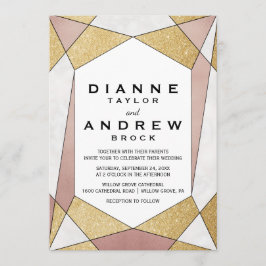 Glam Geometric Diamond Wedding Einladung