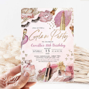 Glam Girl Birthday Wellness-Center Party Einladung