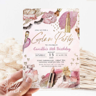 Glam Girl Birthday Wellness-Center Party Einladung