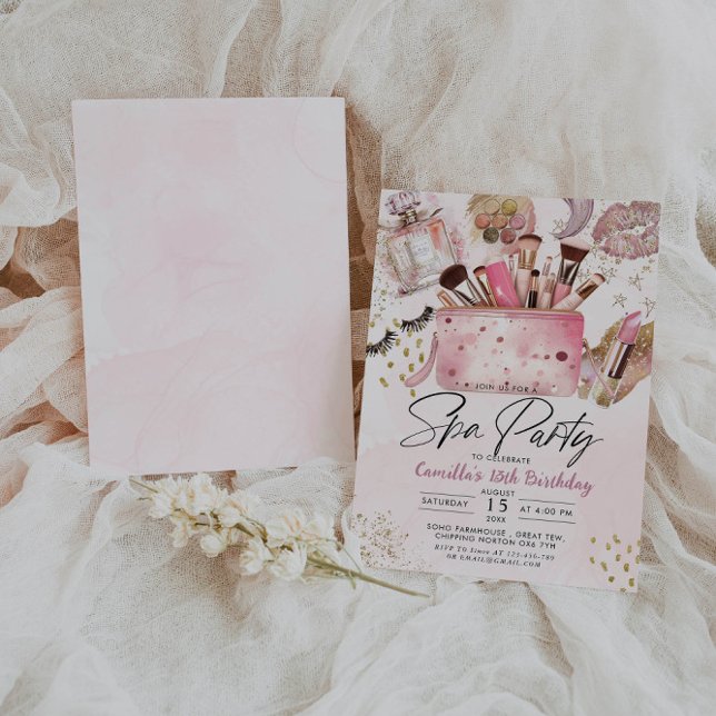Glam Girl Birthday Wellness-Center Party Einladung (Von Creator hochgeladen)