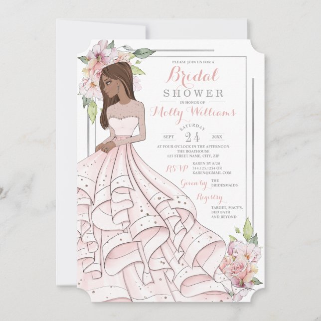 Glam Girl Bride Brautparty Einladung (Vorderseite)