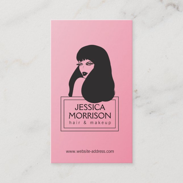 Glam Girl Coiffeuse rose Salon Carte de visite de  (Devant)