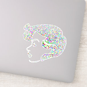 Glam Girl mit Herzen Aufkleber