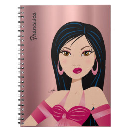 Glam Girl Sassy Attitude Asian Girl Personalisiert Notizblock