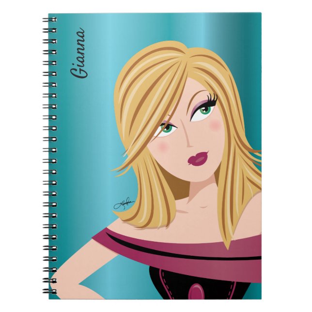 Glam Girl Sassy Attitude Blonde Personalisiert Notizblock (Vorderseite)