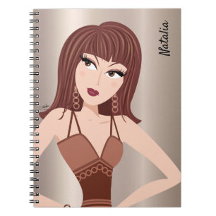 Glam Girl Sassy Attitude Brunette Girl Carnet