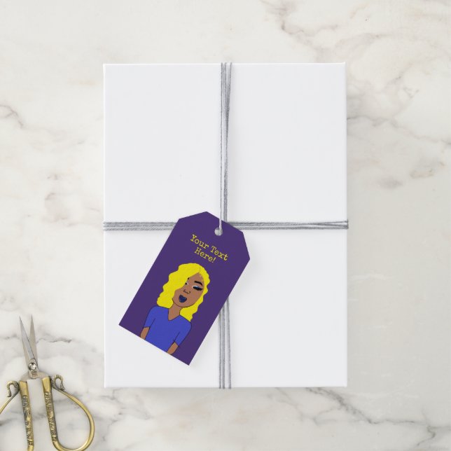 Glam Girls Lila Gift Tags Geschenkanhänger (Mit Garn)