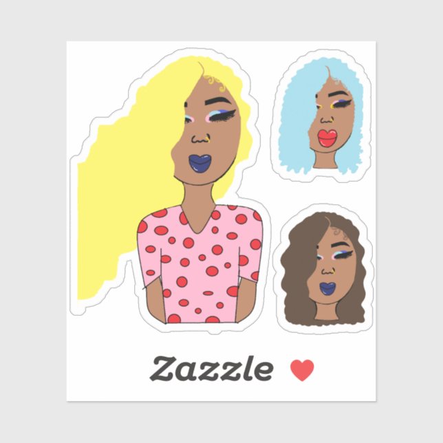 Glam Girls Stickers Set 1 Aufkleber (Blatt)