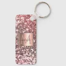 Glam Girly Blush Pink Gitter Designname Monogram