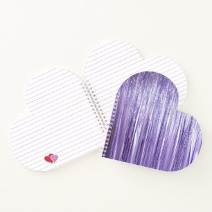 Glam Girly Lavender Tinsel Stripes Notizbuch