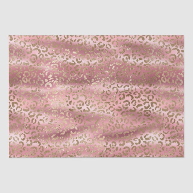 Glam Glam Gold Leopard Tierausdruck Seidenpapier (Vorderseite)