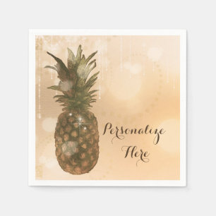 Glam Glanzvolle Ananas Elegante Tropenparty Serviette