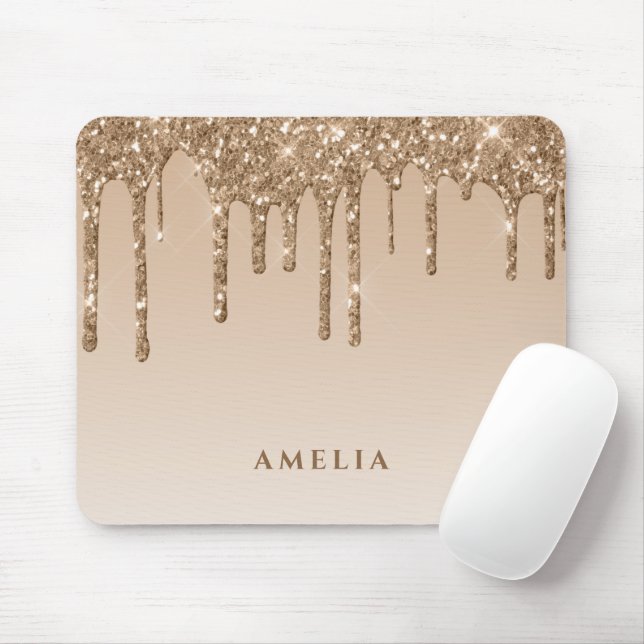 Glam Glitter drip girly personalized Mousepad (Mit Mouse)