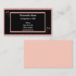 Glam Glitz Hot Pink Black Girl Glitzer Borders Visitenkarte