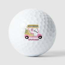 Glam Glitz Monogram Name Pink Gold Diamond Cart