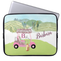 Glam Glitz Monogram Name Rose Gold Golf Cart