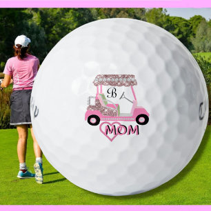 Glam Glitz Monogramm Roségold Mutter  Golfball