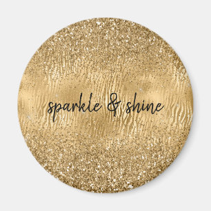 Glam Glitz Zebra Print Imitate Glitzer Magnet