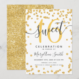 Glam Glitzer Confetti 16. Geburtstag Einladung