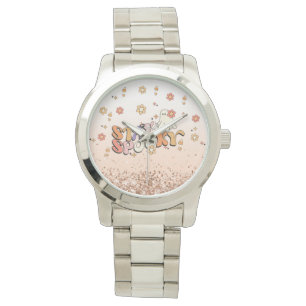 Glam Glitzer Girly Halloween Bleibe Spooky Armbanduhr