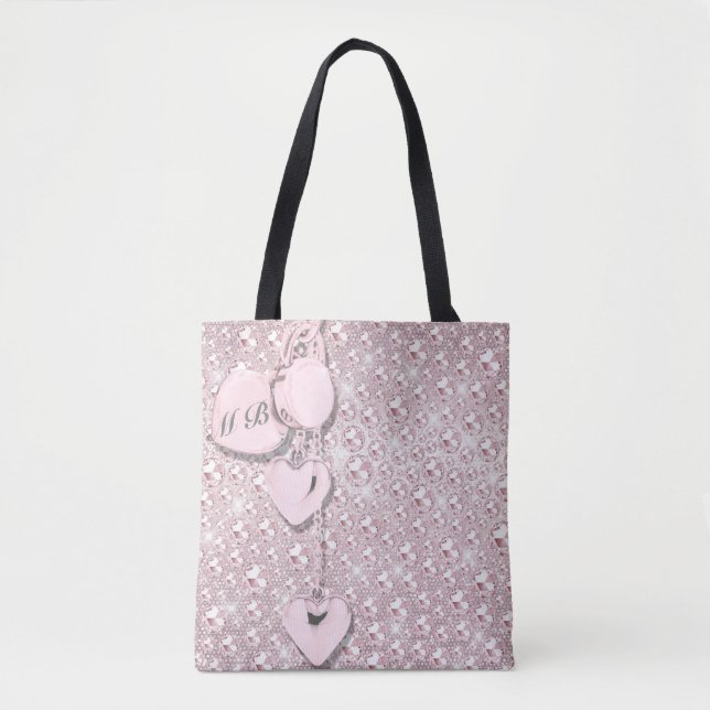 Glam Glitzer Girly Pink Tasche (Vorderseite)