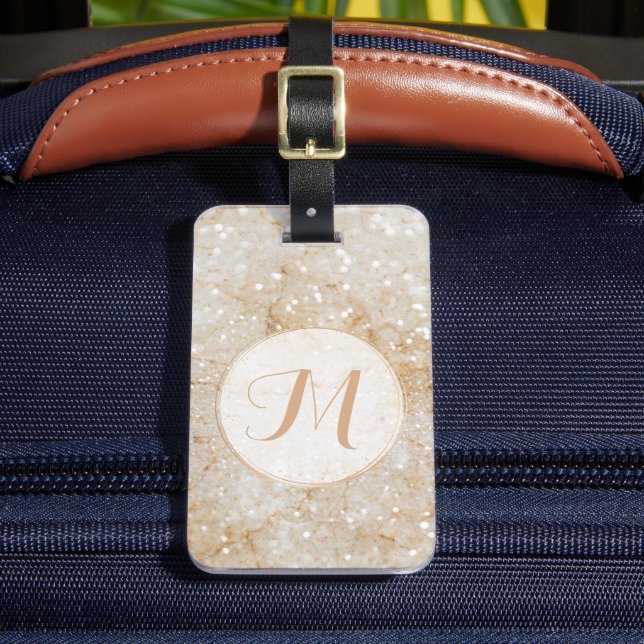 Glam Glitzer Monogram Gepäckanhänger (Vorderseite Insitu 2)