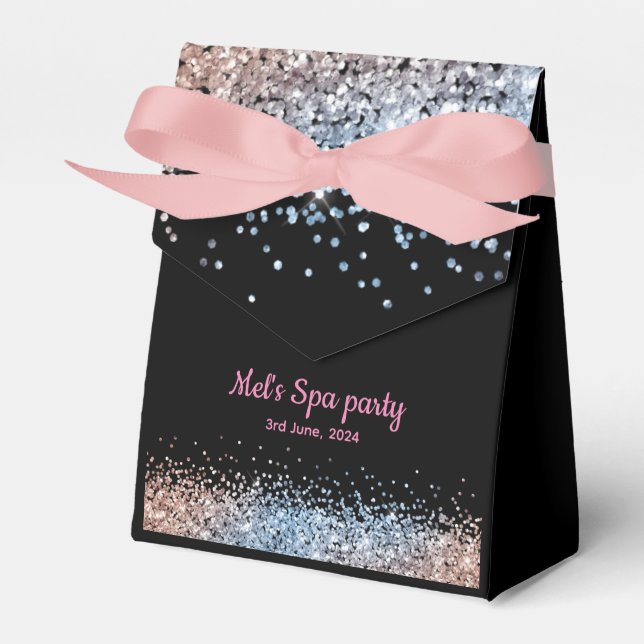 Glam Glitzer rosa und schwarz Geschenkschachtel (Vorderseite)