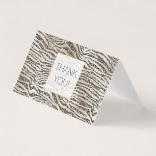 Glam Glitzer Zebra Print Vielen Dank