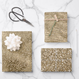 Glam Glitzy Glitzer Leopard Zebra Print Geschenkpapier Set