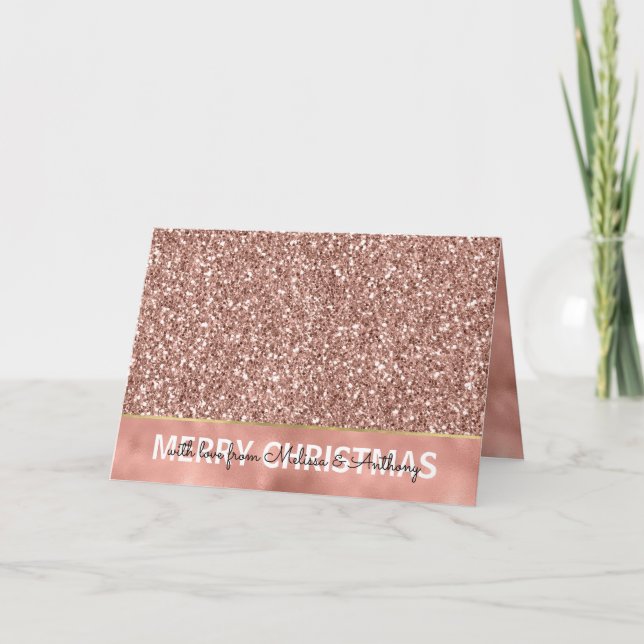 Glam Glitzy Glitzer Rose Gold Weihnachten (Vorderseite)