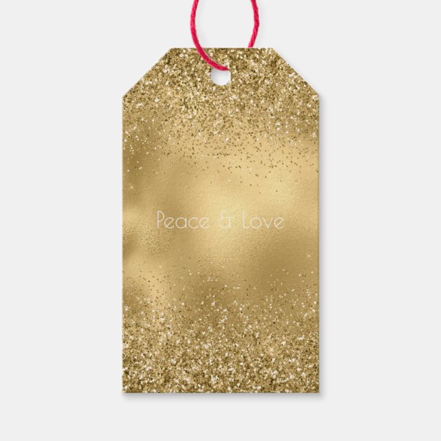 Glam Glitzy Sparkle Glitzer Geschenkanhänger (Vorderseite)
