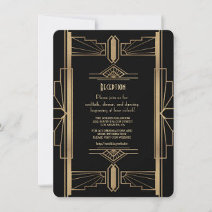 Glam Gold 1920's Great Gatsby 1920er Empfang Einladung