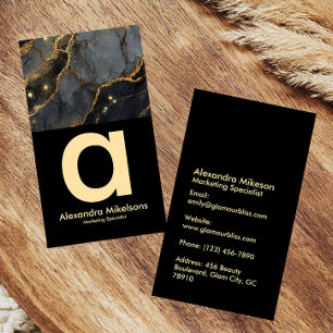 Glam Gold Ader Marmor Luxus Geschäft Visitenkarte