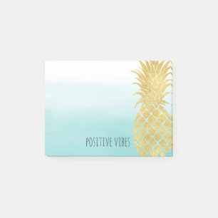 Glam Gold Ananas Aqua Post-it Klebezettel