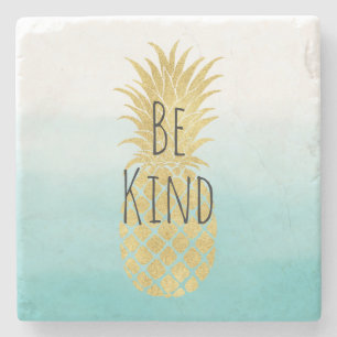 Glam Gold Ananas Aqua Steinuntersetzer