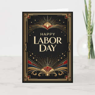 Glam Gold Art Deco Frohen Tag der Arbeit Karte