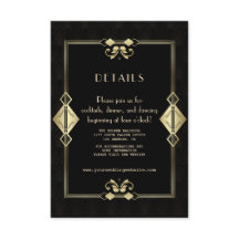 Glam Gold Black Art Deco 20s Hochzeitsempfang