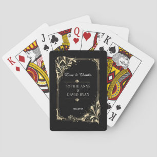Glam Gold Black Art Deco Casino Las Vegas Hochzeit Spielkarten
