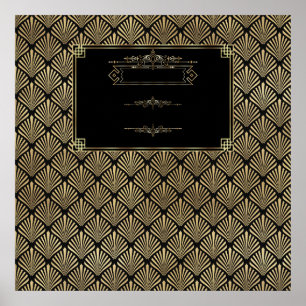 Glam Gold Black Art Deco Poster