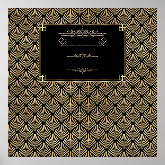 Glam Gold Black Art Deco Poster (Vorne)