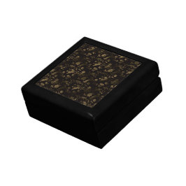 Glam Gold Blätter Muster braun Erinnerungskiste