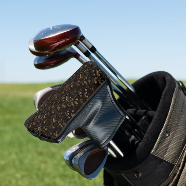 Glam Gold Blätter Muster braun Golf Headcover (In Situ)