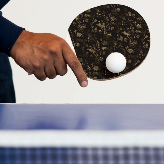 Glam Gold Blätter Muster braun Tischtennis Schläger (InSitu)