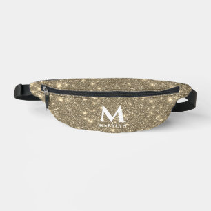 Glam Gold Bling Schimmer Glitter Anfangsmonogramm Bauchtasche