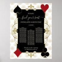 Glam Gold Casino Vegas Hochzeits-Sitzplan
