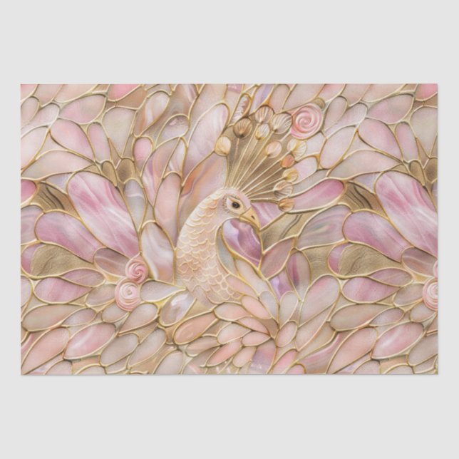 Glam Gold Chic Pink Peacock Seidenpapier (Vorderseite)